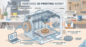 Process of slicing a 3D model into code layers for 3D printer